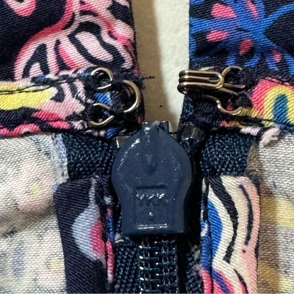 Talbots Dress Womens Size 2 Paisley Shift Sleeveless Ruffle Collar Zip Stretch - Picture 8 of 9